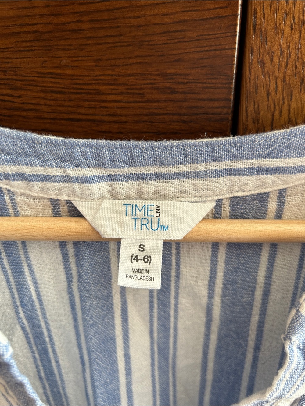Time and Tru Blue and White Striped Midi Dress - Picture 2 of 4